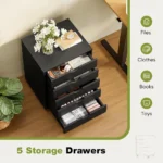 Black Mobile Storage Cabinet - Hình 5