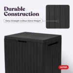 Keter 30 Gallon Black Resin Storage Box - Hình 7