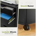 Black Mobile Storage Cabinet - Hình 4
