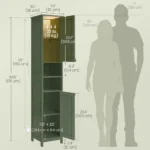 VASAGLE Slim Green Bathroom Cabinet - Hình 6