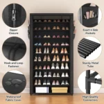 Black Fabric Shoe Rack - Hình 4