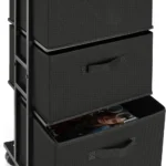 Beige 3-Drawer Fabric Storage Cart - Hình 8