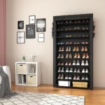 Black Fabric Shoe Rack - Hình 8
