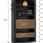 Black Fabric Shoe Rack - Hình 3