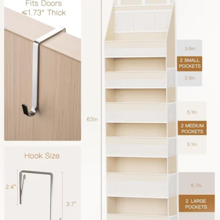 Beige Over-the-Door Organizer - Hình 2
