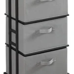 Beige 3-Drawer Fabric Storage Cart - Hình 12