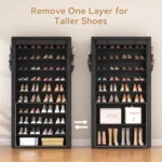 Black Fabric Shoe Rack - Hình 7