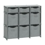 Gray 9-Cube Fabric Storage Organizer