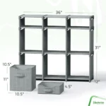 Gray 9-Cube Fabric Storage Organizer - Hình 3