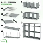 Gray 9-Cube Fabric Storage Organizer - Hình 4