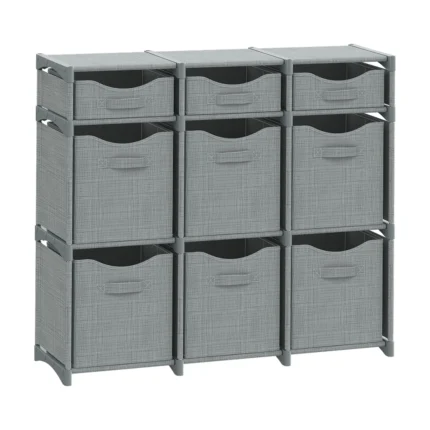 Gray 9-Cube Fabric Storage Organizer