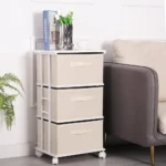 Beige 3-Drawer Fabric Storage Cart - Hình 7