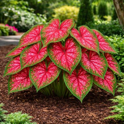 Scarlet Starburst Caladium Bulbs