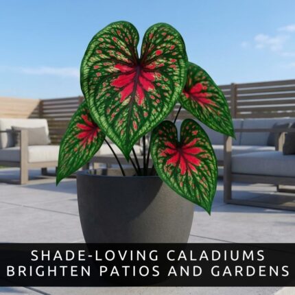 Fiery Red Heart Caladium Bulbs