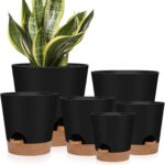 Black Self-Watering Planters