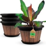 Large Wood Grain Plastic Planters