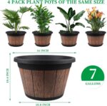 Large Wood Grain Plastic Planters