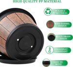 Large Wood Grain Plastic Planters