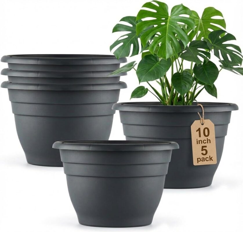 Durable Grey Plastic Planters