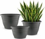 Durable Grey Plastic Planters