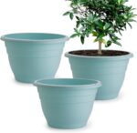 Durable Grey Plastic Planters