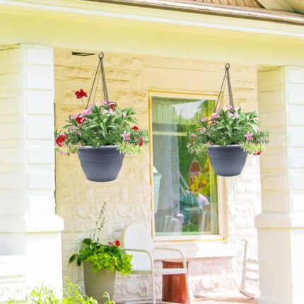 Durable Grey Plastic Planters