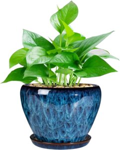 Ocean Blue Ceramic Planter