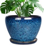 Ocean Blue Ceramic Planter