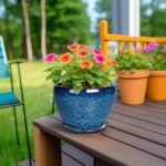 Ocean Blue Ceramic Planter