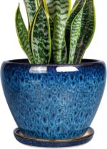 Ocean Blue Ceramic Planter