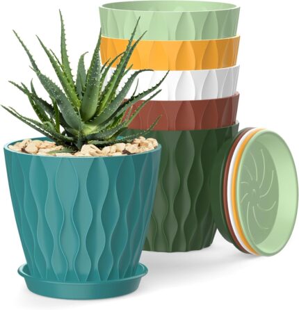 Wavy Design Plastic Planters