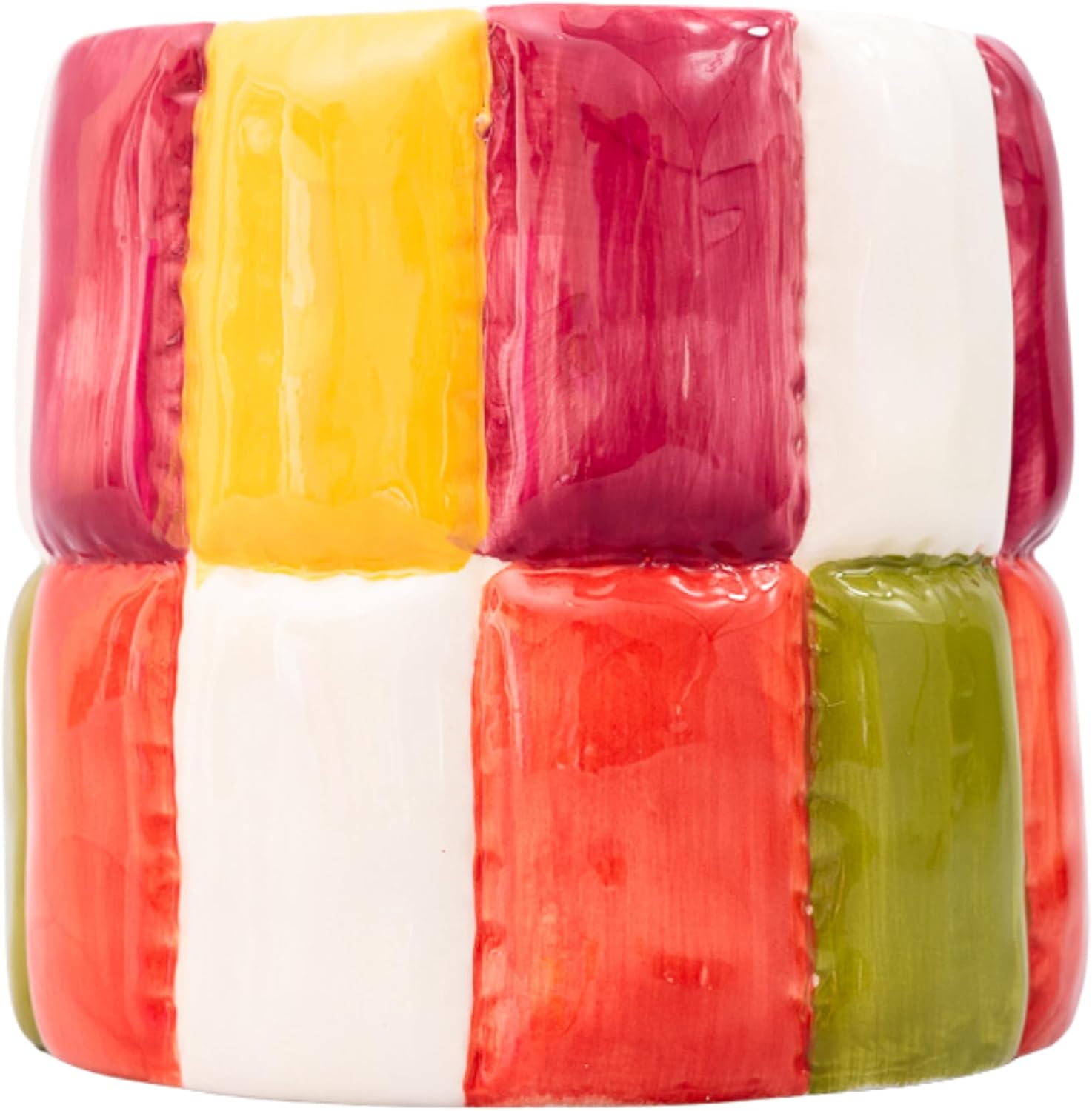 Vibrant Patchwork Ceramic Planter
