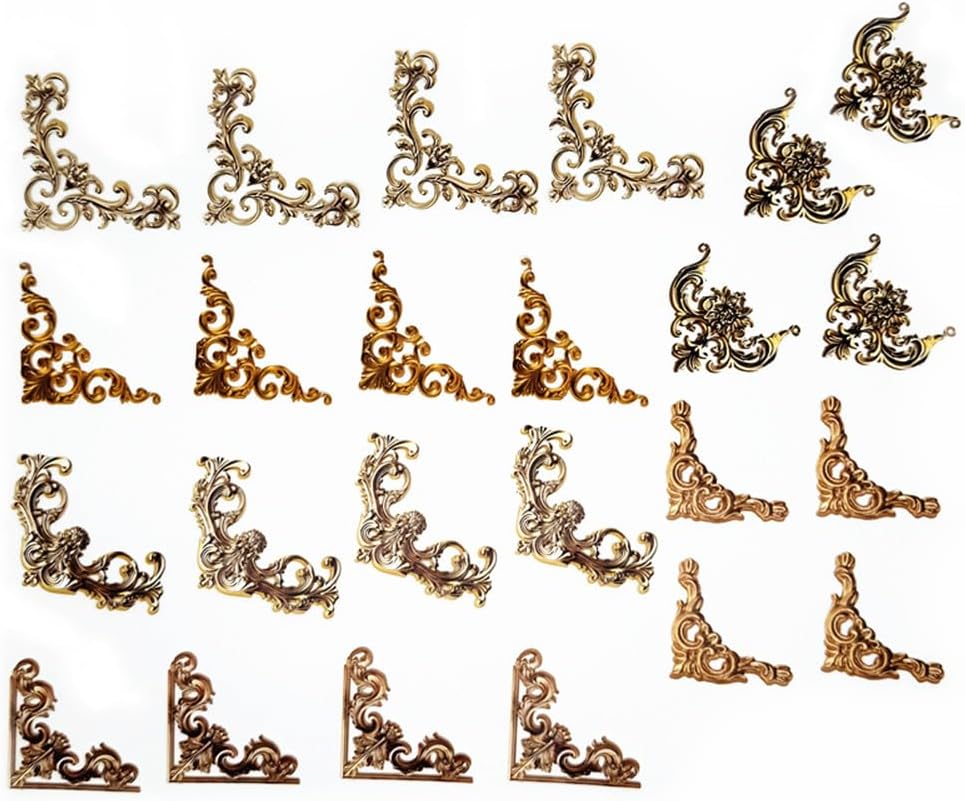 Retro Baroque Corner Stickers - 24PC Decorative Decals