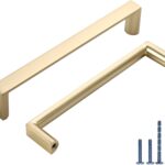 Modern Brushed Gold Cabinet Handles