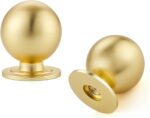 Brushed Gold Round Cabinet Knobs