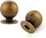 Brushed Gold Round Cabinet Knobs