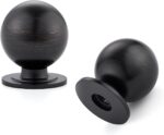 Brushed Gold Round Cabinet Knobs