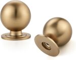 Brushed Gold Round Cabinet Knobs