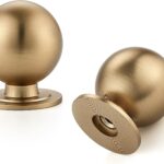 Brushed Gold Round Cabinet Knobs