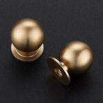 Brushed Gold Round Cabinet Knobs