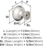 Brushed Nickel Round Cabinet Knobs