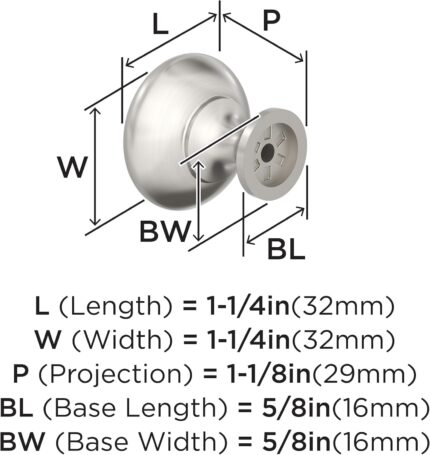 Brushed Nickel Round Cabinet Knobs