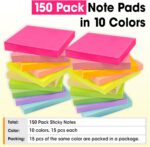 Mega Bulk 3×3 Sticky Notes – 150 Pads, 10 Bright Colors — image 6