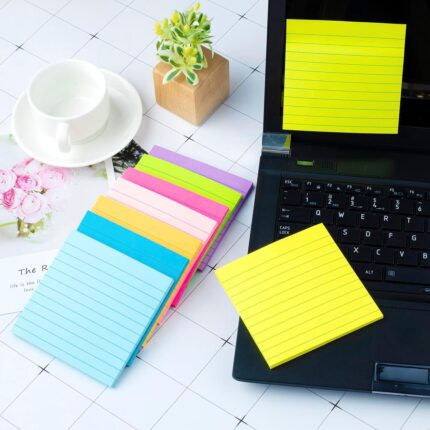 Large Lined Sticky Notes – 4×4 Inch Bright Assorted Colors — image 2