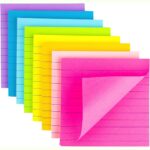 Large Lined Sticky Notes – 4×4 Inch Bright Assorted Colors