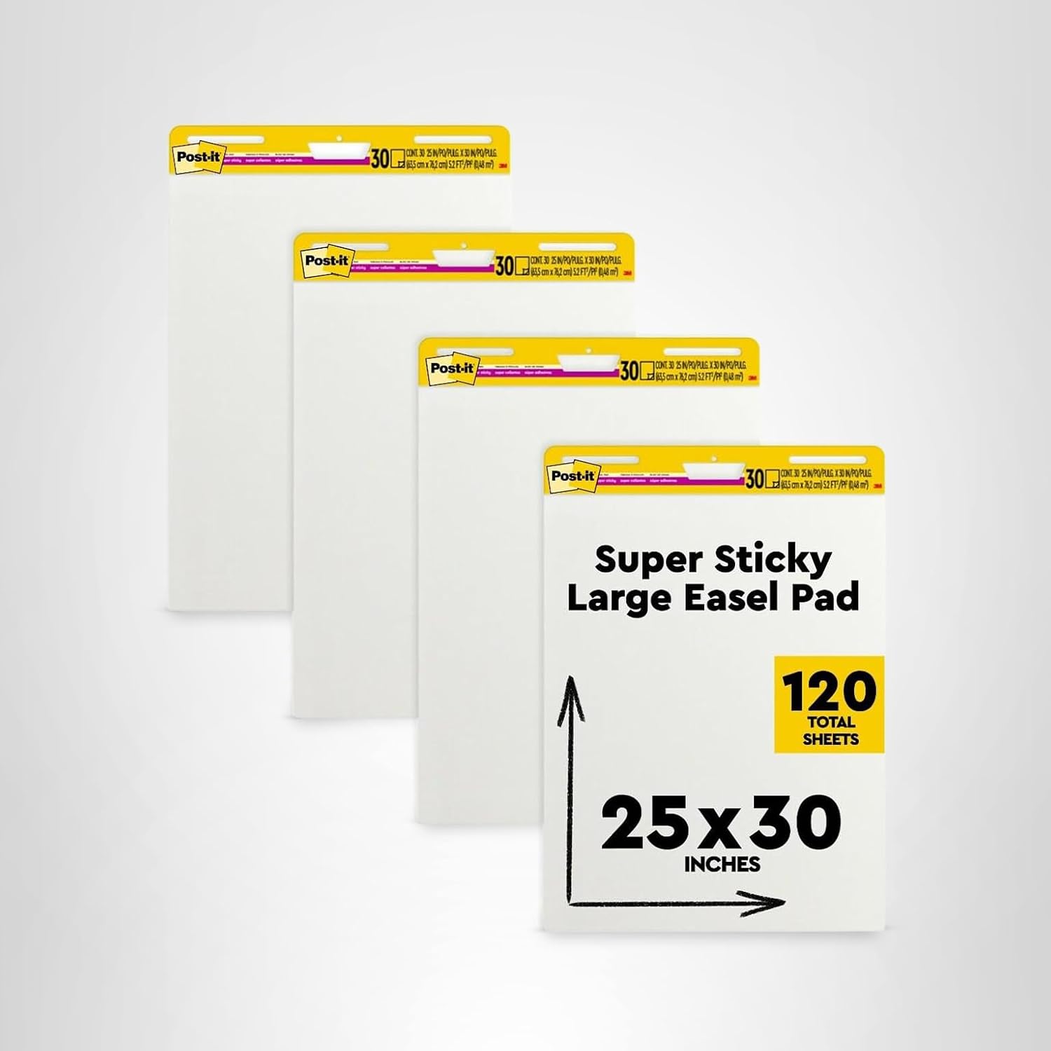 Sticky Easel Pad White Super Sticky Easel Pads — 4-Pack, 25×30 Inch