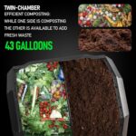 43 Gallon Dual Chamber Tumbling Composter