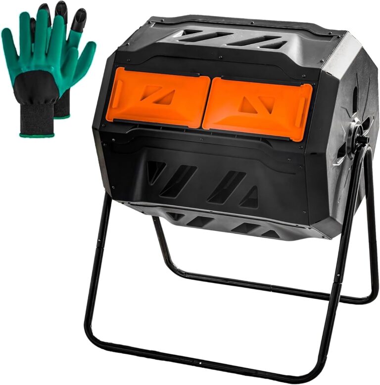 162.8 L Dual Chamber Tumbling Composter - Eco-Friendly with Gloves