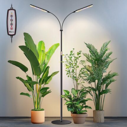 Adjustable Dual-Head LED Floor Grow Lamp