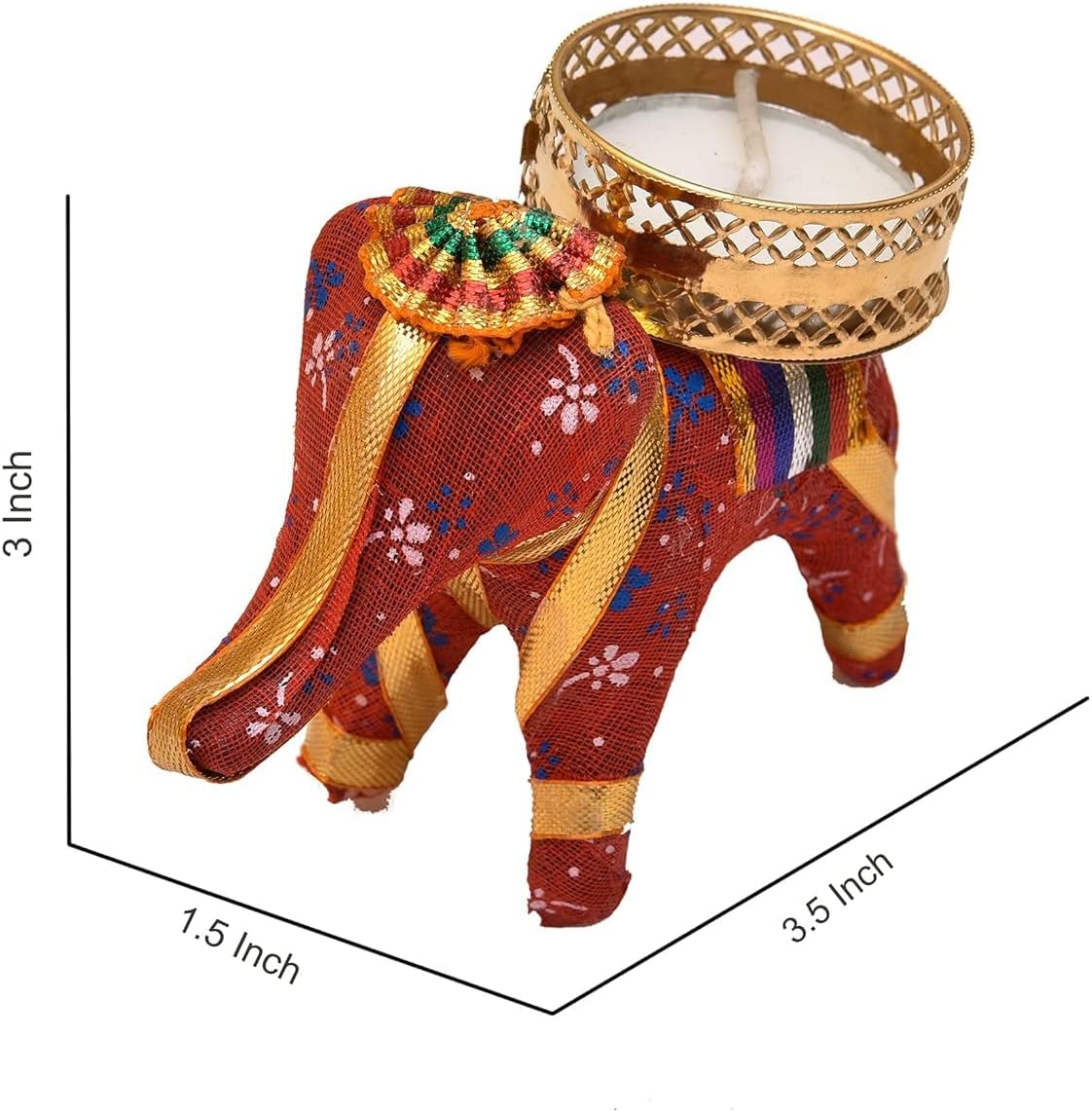 Handcrafted Fabric Elephant Tealight Holders - Hình 2